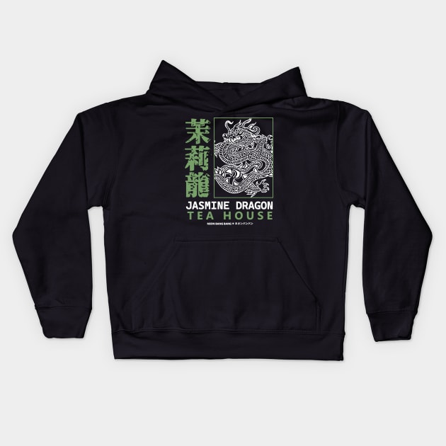 Jasmine Dragon Tea House 3 Kids Hoodie by Neon Bang Bang